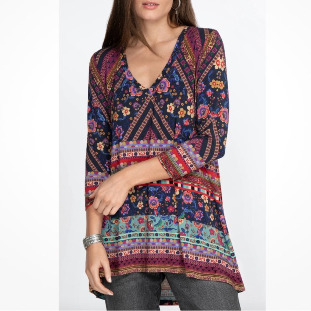 Johnny Was Cruz V Neck Swing Tunic - Picture 2 of 11